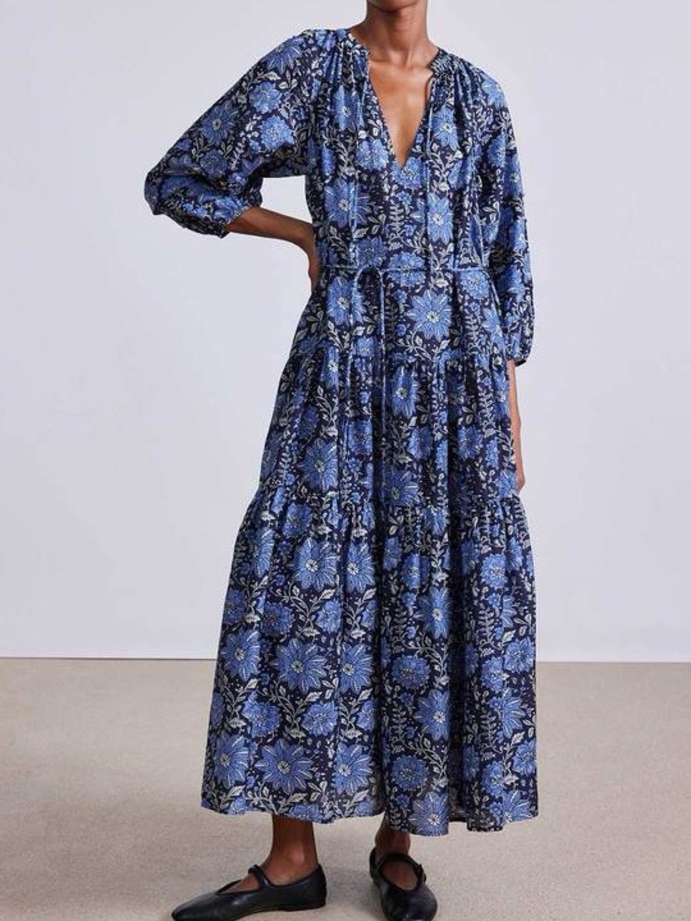 Apiece Apart Luminile Maxi Tiered Dress with great pockets from luxury boutique